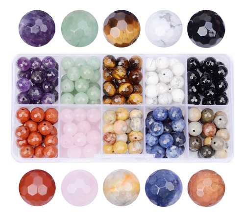 Fygem 200pcs 10 Colores Facetos De Piedra Redonda Holgada Mi