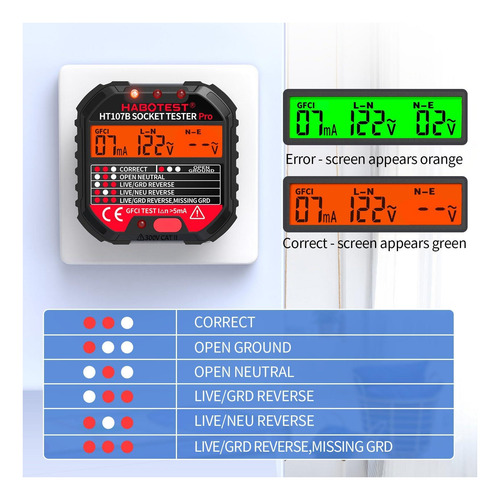 Detector De Tomada Gfci Elétrico Yeeroadw Confiável