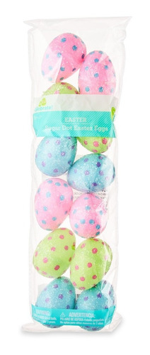 12 Huevos Plástico Para Pascua Para Rellenar Puntos Brillito