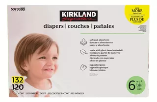 Pañales Kirkland Signature Unisex Etapa 6 132 Pzas