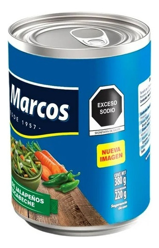 Rajas De Chiles Jalapeños San Marcos En Escabeche 380