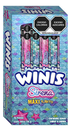 Winis Maxi Tubito Sirena 16 Piezas