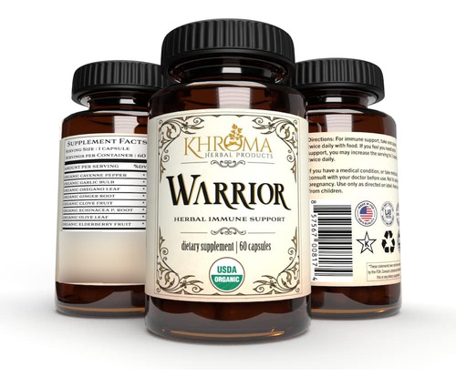 Warrior - Apoyo Orgánico Para El Sistema Inmunológico, Fabricado Con Las 8 Hierbas De Defensa Inmunitaria Más Potentes