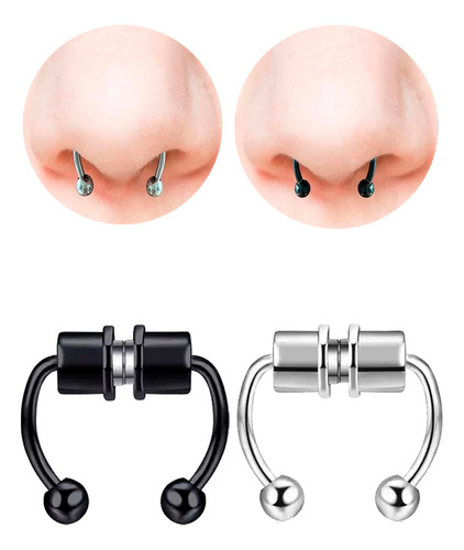 Aretes Piercing Iman A Presión Unisex Moda Acero Resistentes