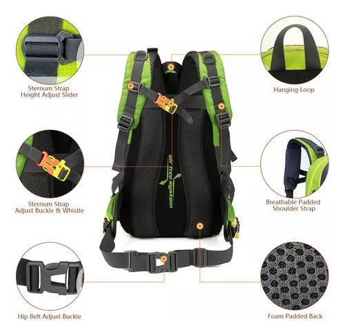 Mochila Trail Para Acampar, Senderismo, Viajes, Comodidad, 4