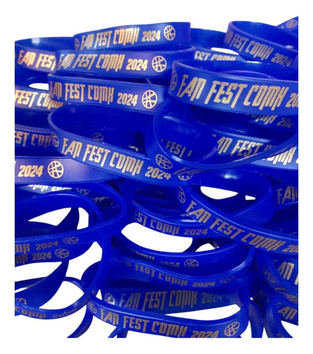 Pulsera De Silicon Personalizada Con Tu Diseño 200 Pz Uno O Varios Colores A Elegir 15.24 Cm 19 Cm