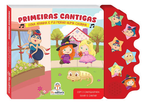 Livro Sonoro Infantil Com Música E Som Cantigas De Roda Educativas Dona Aranha E Fui Morar Numa Casinha + Durabilidade Com Pilhas
