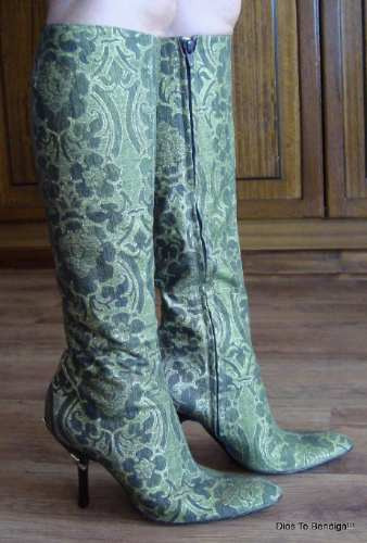 Roberto Cavalli Botas Fiesta Verdes Dorada 40