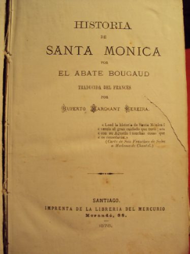 Historia De Santa Monica, El Abate Bougaud, 1876