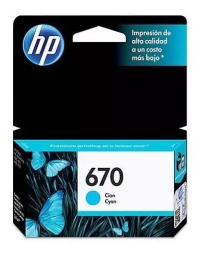 Tinta Hp 670 Cyan Original