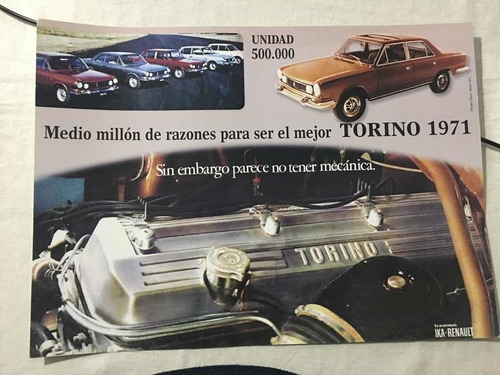 Lamina Póster Publicitario Torino 1971