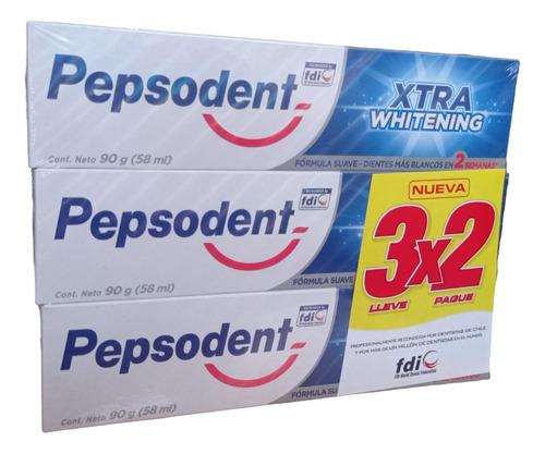 Pasta Dental Pepsodent Xtra Whitening De 90g X3 Und.