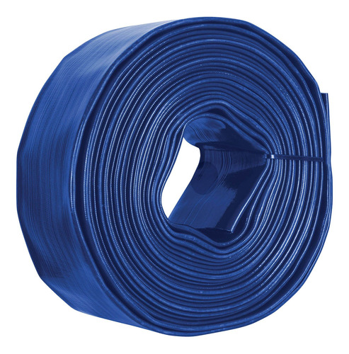 Rollo De Manguera Plana De Pvc 3 Pul X 100 Mt Para Motobomba Color Azul