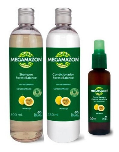 Kit Banho Megamazon Maracujá Shampoo Condicionador Colônia