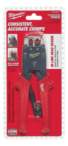 Pinza Crimpadora Terminales Rj11 Y Rj45 Milwaukee 48223075