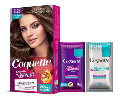 Coquette Tinte 5.23 Castaño Chocolate Int Pack 1 Aplicacion