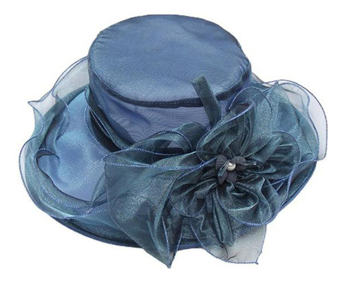 Elegante Sombrero De Organza Con Forma De Flor For El Sol,