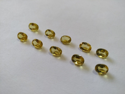 Berilo Extra Natural Heliodoro 10 Ovais 8,5 Ct Amarelo Forte