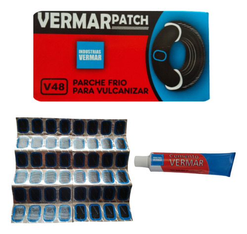 Kit 48 Parches Cámara De Moto + Espátulas + Medidor Presion