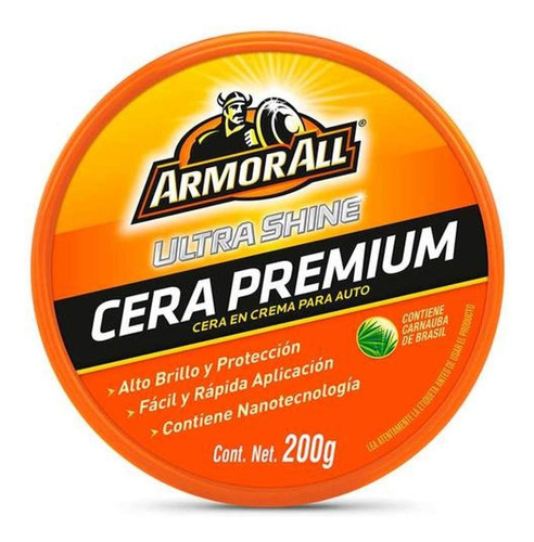 Cera Ultra Brillo Auto Armor All Carnauba Auto 200g Pasta A6