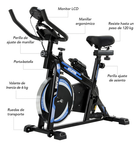 Bicicleta Spinning K300 Pro Con Volante Inercia 6 Kg