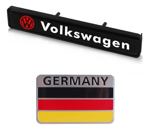 Emblemas Vw Led Parrilla Y Bandera Alemania Adherible Metal