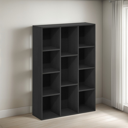 Estantería Abierta Reversible 11 Cubos Madera Negra