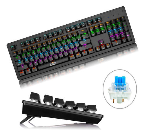 Teclado Mecanico Gamer Falcon  Enk 1002 Switch Blue Aluminio