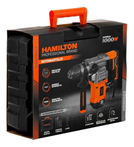 Imagen 4 de 5 de Rotomartillo Hamilton HRM002 naranja frecuencia de 50Hz/60Hz con 1000W de potencia 220V-240V