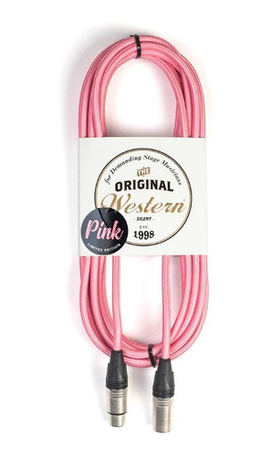 Cable Xlr Canon Micrófono Western Pink Profesional 3 Mts