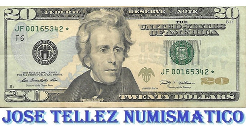 Estados Unidos 20 Dolares Reposicion Año 2009 Mb Palermo