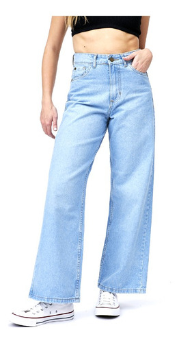 Billabong Wide Light Blue Denim Pantalon Jean Mujer