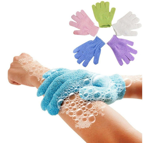 Pack 6 Guantes Exfoliantes Ducha Limpieza Desinfeccion