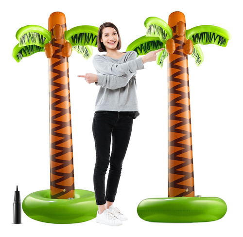 Palmera Inflable Con Bomba De Mano ' (paquete De 2) Palmeras