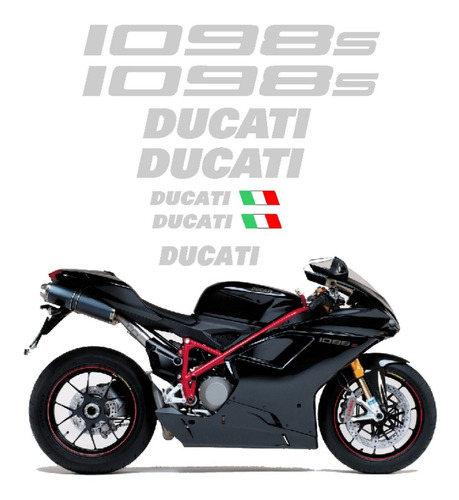 Kit Adesivos Compatível Com Ducati 1198s Preta Dct1198s03 Cor MOTO Ducati 1198s Preta