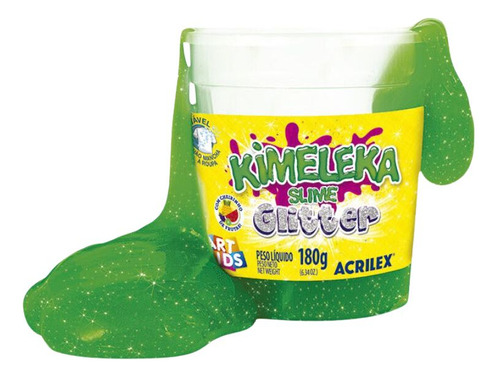 Slime Kimeleka Glitter 180g Verde Acrilex
