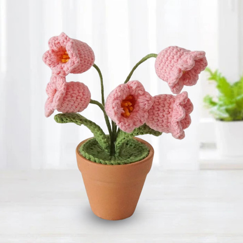 Flores Artificiales Tejidas A Mano Adorno De Rosado