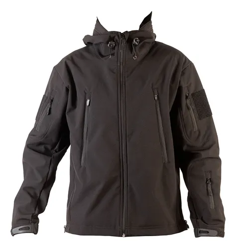 comprar Campera Tactica Negra Softshell Impermeable Talle Especial