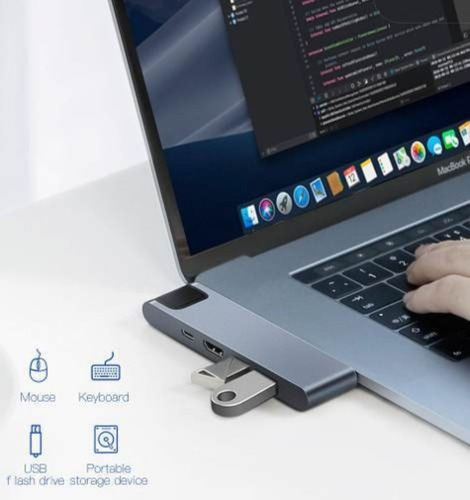 Imagem 8 de 9 de Hub Baseus Macbook Mac Book Thunderbolt Usb-c Hdmi Vga Rj45