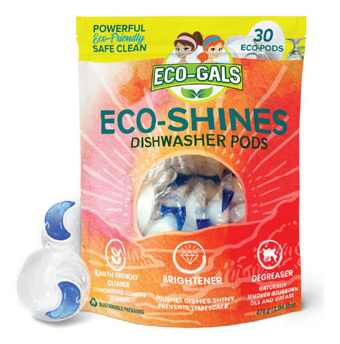 Eco-gals Eco-shines - Capsulas De Detergente Para Lavavajill