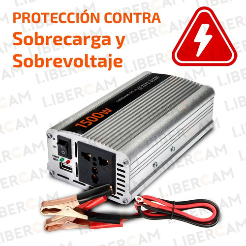 Convertidor Inversor 1500w 12v 220v Camping Auto Usb Nautica