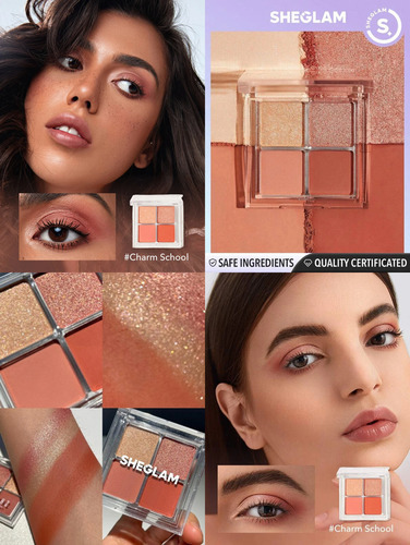 Paleta de sombras de ojos Sheglam de 4 colores Cosmic Crystal | Charm School Shadow Color