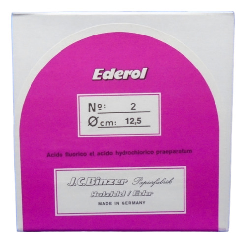 Papel Filtro Cuantitativo Ederol No. 2, Diam. 12.5 Cm 7 Um