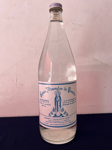 Antigua Botella Aguas De Lourdes 1 Litro Agua Mineral Soda (Usado)