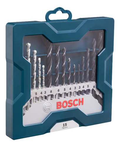 Jogo De Brocas Bosch Mini X-line 15 Peças 03 Tipos