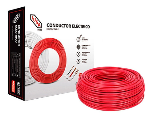 Imagen 2 de 8 de Caja 100 Mts Cable Iusa Negro Thw Cal 12 Awg 100%cobre