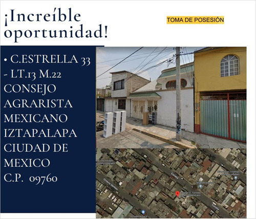 Jr Casa En Venta De Remate . Frc.consejo Agrarista Mexicano Iztapalapa