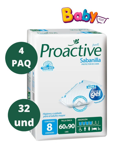 Sabanilla Proactive 2 Paq De 8 Unidades