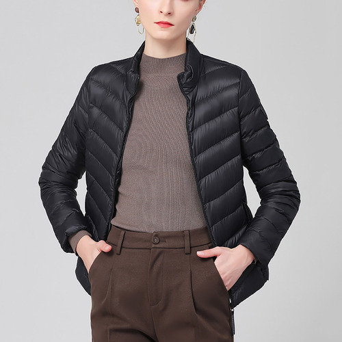 Chaqueta Moderna Para Mujer Con Cuello Alto Y Cremallera Par