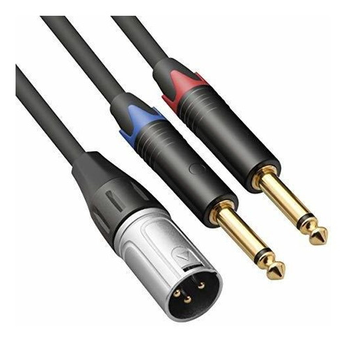 1 4 Xlr Divisor Cable Microfono Doble 0.250 in Ts Adaptador